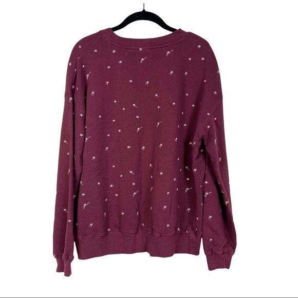 Lou & Grey Loft Burgundy Embroidered Shooting Star Terry Sweatshirt Top
Size S - Picture 4 of 6